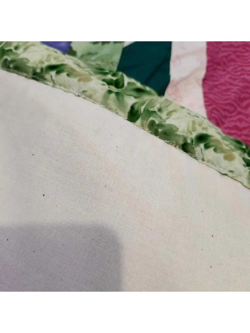 Handmade Quilted Throw Blanket Purple Heart Applique Cottagecore Wall Hanging